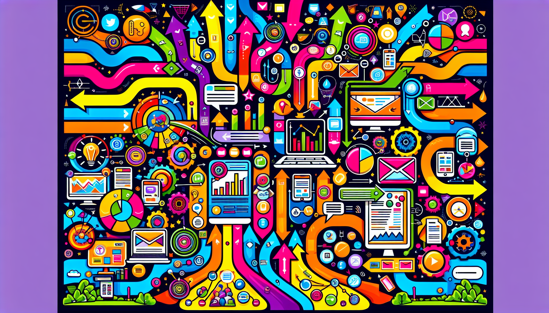  A visual representation of digital marketing collateral strategies. 