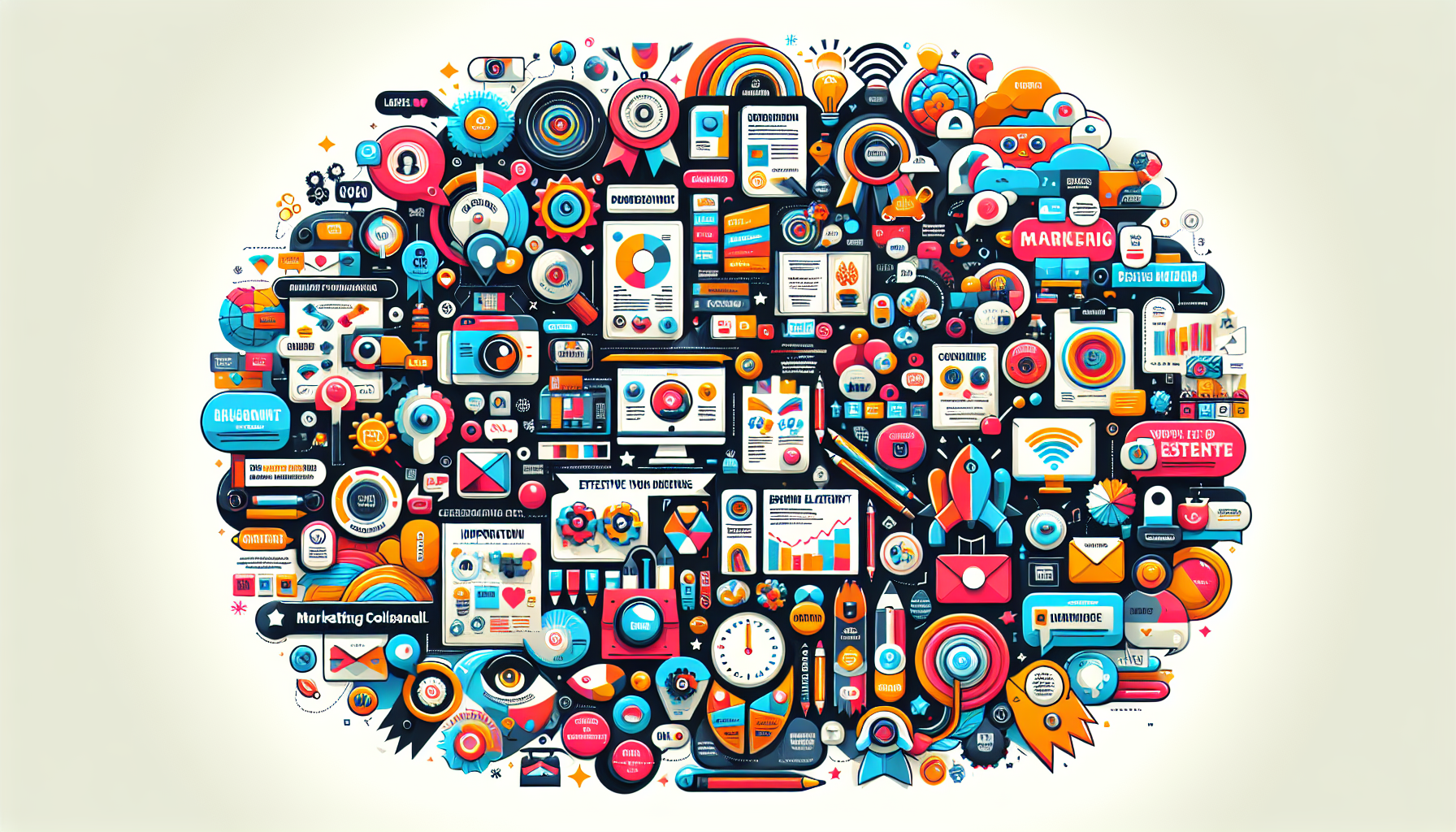  An infographic illustrating essential elements of effective marketing collateral. 